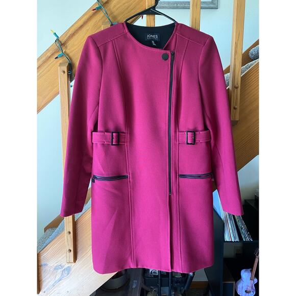 Jones New York purple zip pea coat size 8 - Picture 1 of 7
